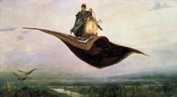 ファンタジー Painting - ロシアのヴィクトル・ヴァスネツォフ 空飛ぶ絨毯のファンタジー